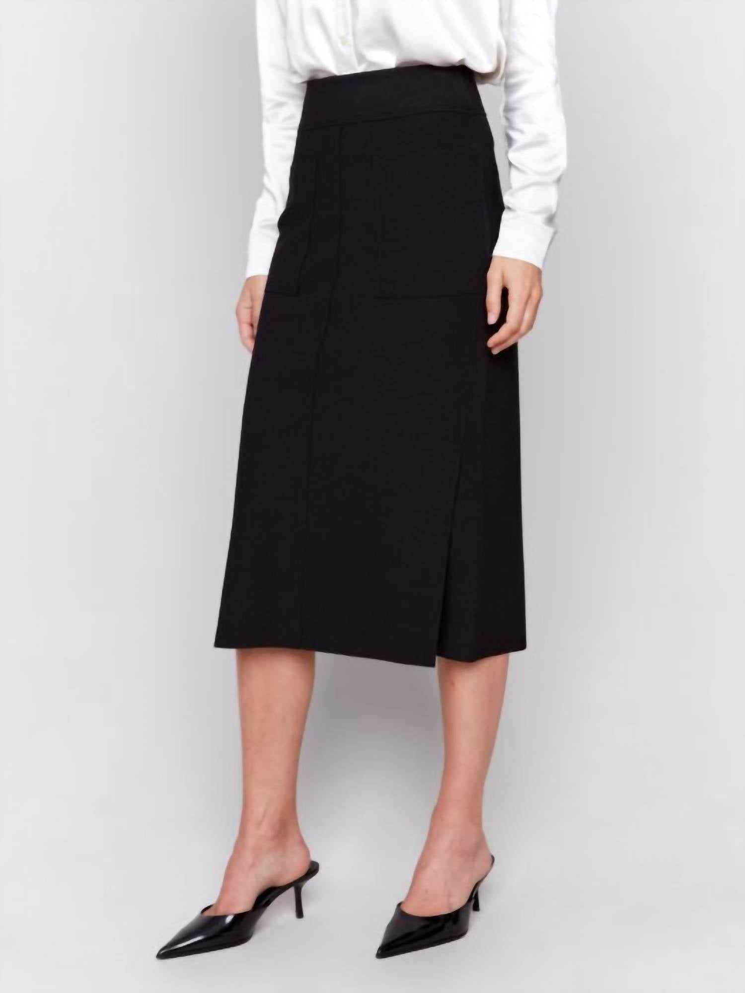 Charlie B - Gutsy Front Patch Pocket Crepe Skirt