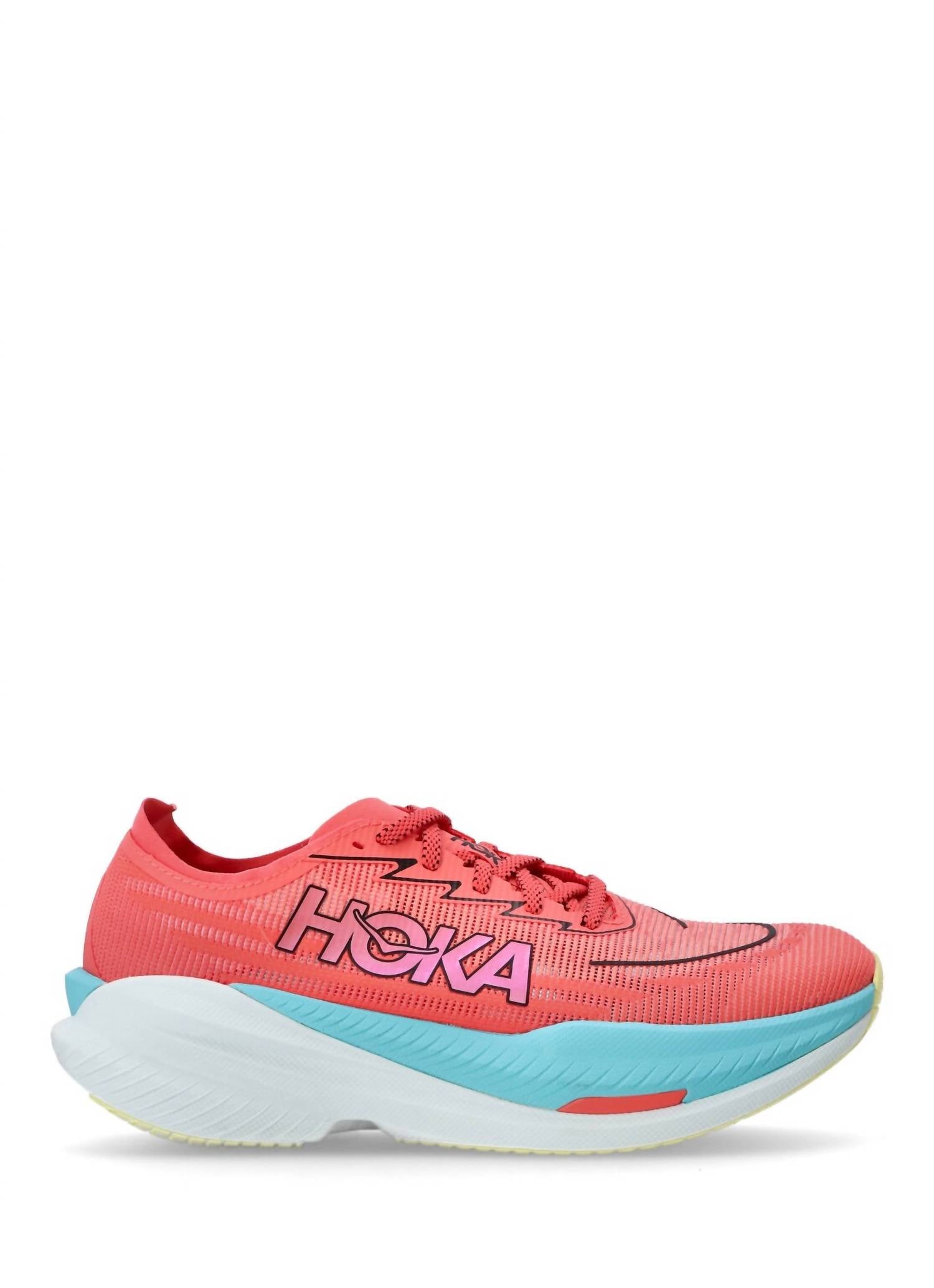 Hoka Men's Mach X 2 Racing Shoes in grapefruit electric coral - men's shoe