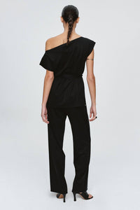 Marle Fay Top in black - women's blouse - detail view