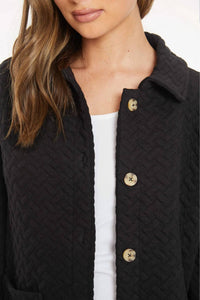 Mododoc - Quilted Long Sleeve Cardigan