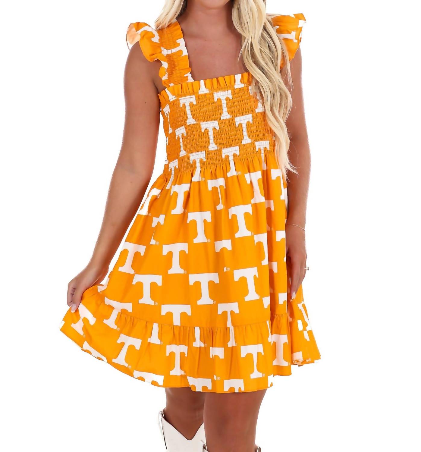 Stewart Simmons - University Of Tennessee Poplin Smocked Mini Dress