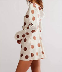 Free People Tigre Printed Mini Dress in tea combo - women's dress - alternate view