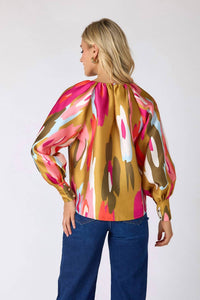 Crosby by Mollie Burch Elizabeth Satin Twill Blouse in the og - women's blouse - alternate view