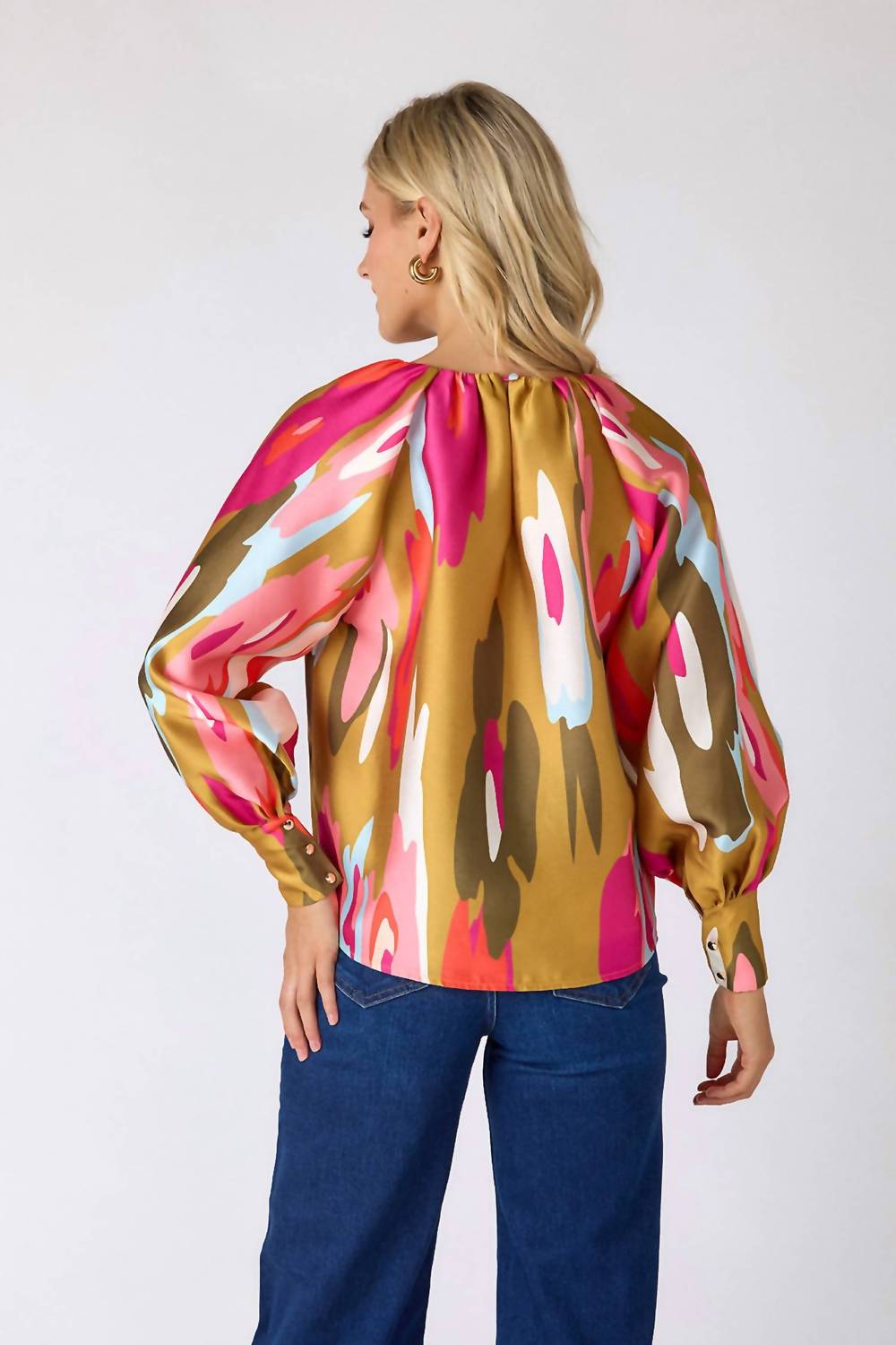 Crosby by Mollie Burch Elizabeth Satin Twill Blouse in the og - women's blouse - alternate view