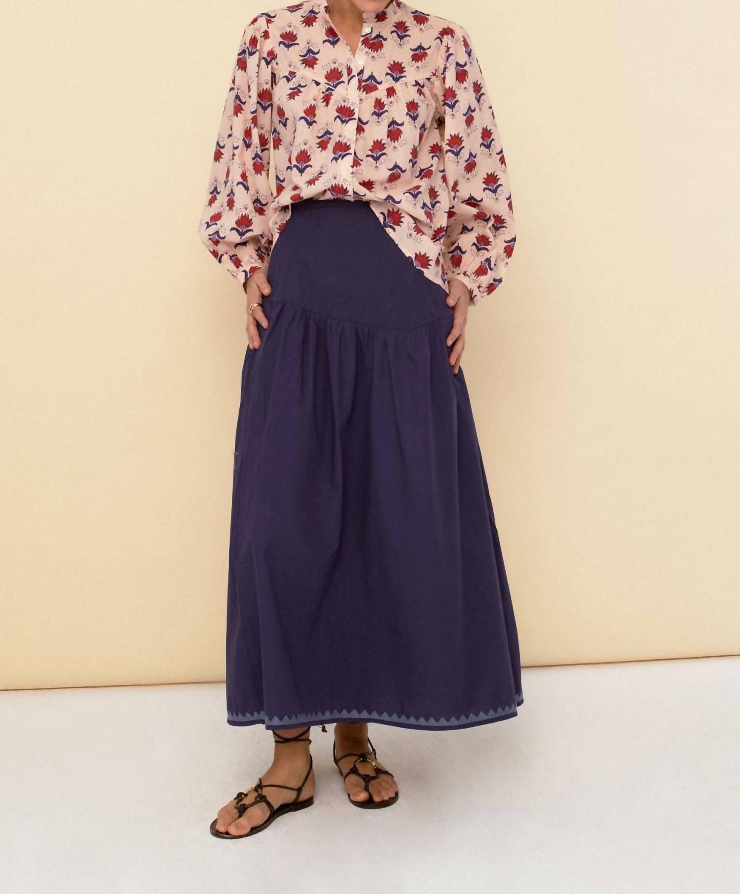 Sonmer - Geometric Embroidery Skirt
