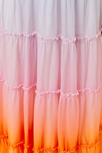 Main Strip 3d Flower Ruffle Trim Ombre Print Maxi Dress in multi ombre - women's dress - view 6