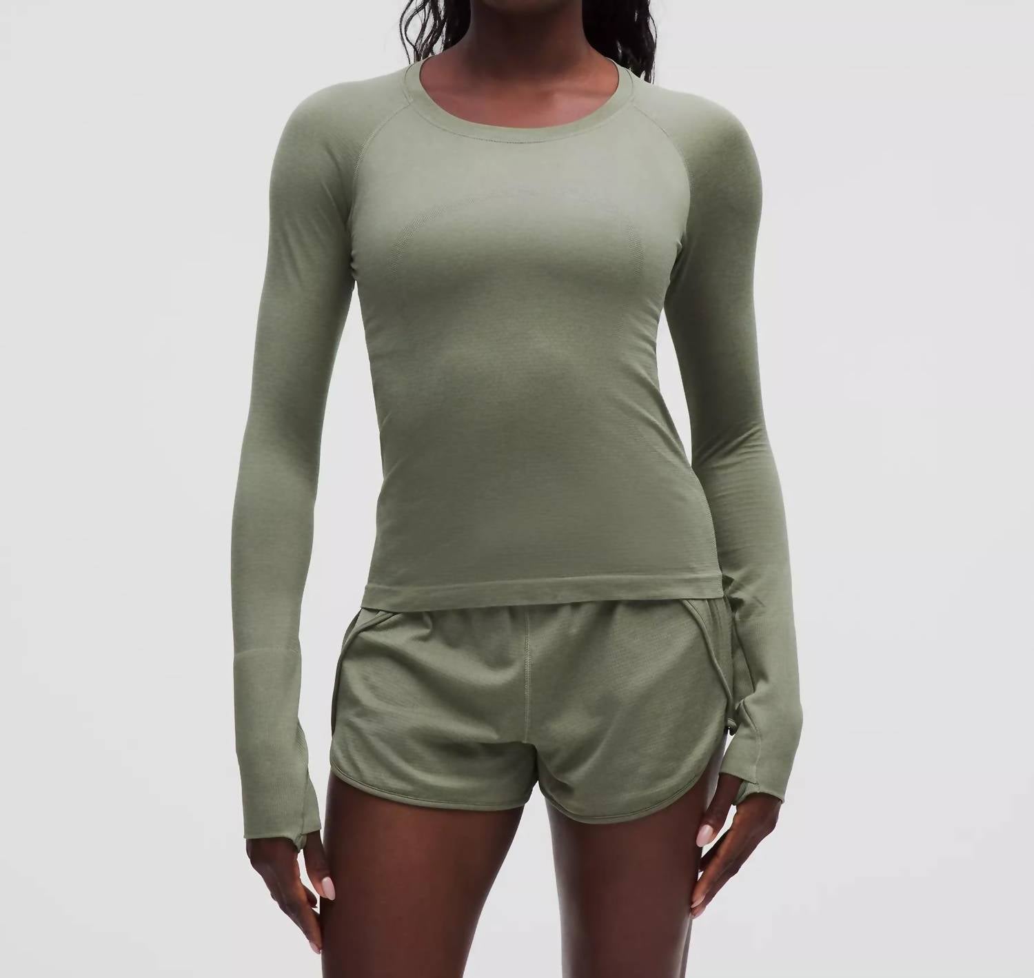 lululemon Women's Swiftly Tech Long Sleeve Shirt in bay leaf - women's long sleeve top