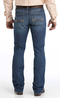 CINCH Men's Ian Slim Boot Cut Mid Rise Rigid Denim Jeans in medium stonewash - men's jeans - alternate view