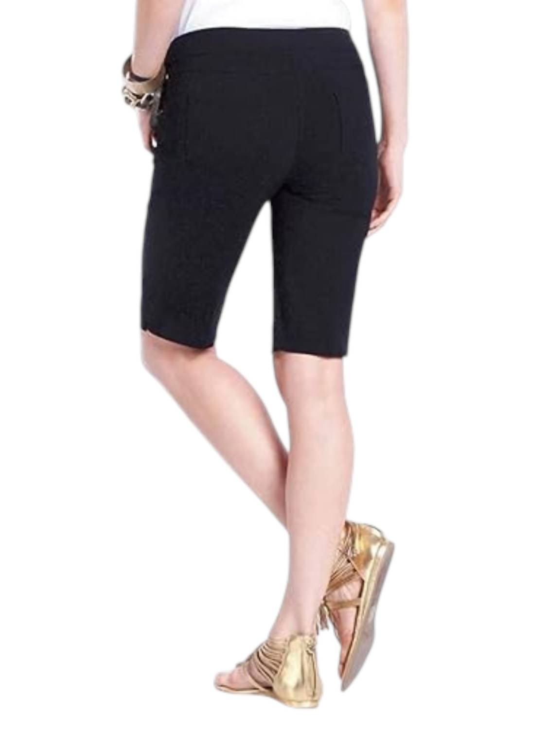 Slimsation By Multiples Pull On Shorts in black - women's shorts - detail view