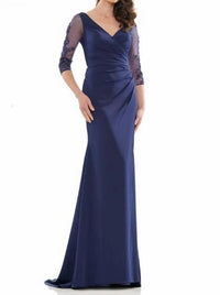 Marsoni By Colors - Mesh Long Sleeve Evening Gown