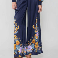 Current Air - Floral Motif Wide Pants