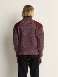 Nation LTD Pepper Patched Sweater in heather port - women's sweater - alternate view