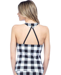 La Blanca - Gingham Halter Goddess Tankini Top