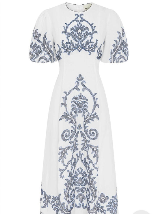 Alemais - Hazel Embroidered Midi Dress