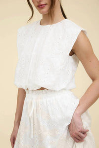 Blu Pepper - Bridget Eyelet Balloon Top