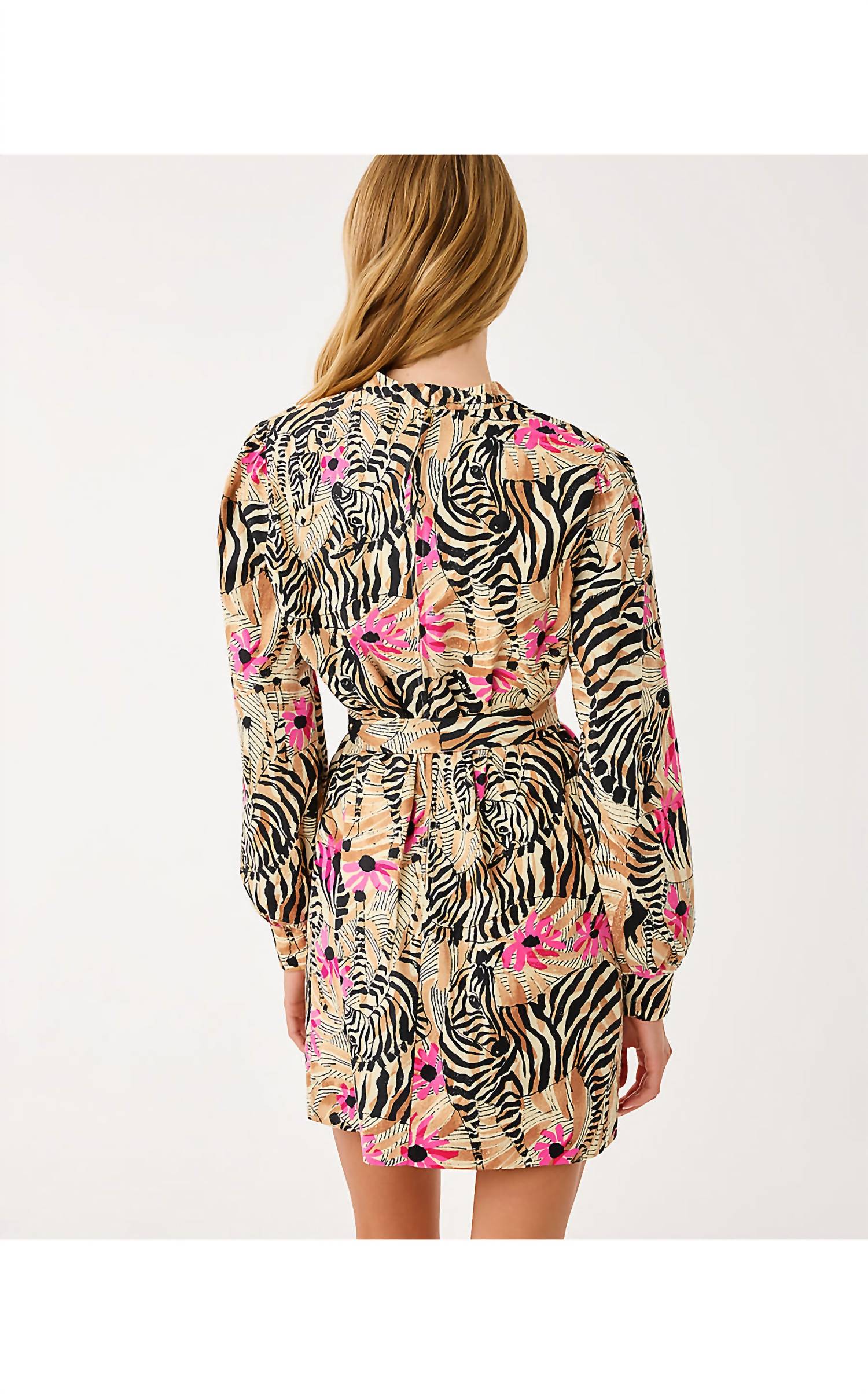 Lilly Pulitzer Phillipa V-neck Stretch Dress in rutabaga el morocco - women's dress - detail view