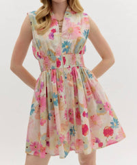 entro Flowy Floral Mini Dress in berry - women's dress