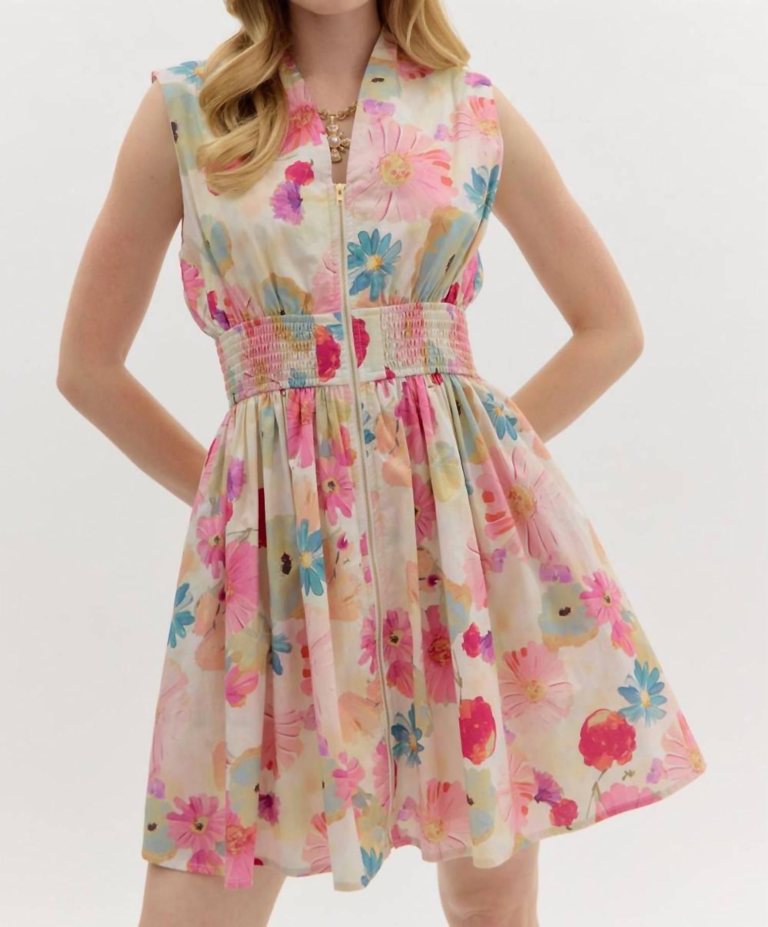 entro Flowy Floral Mini Dress in berry - women's dress