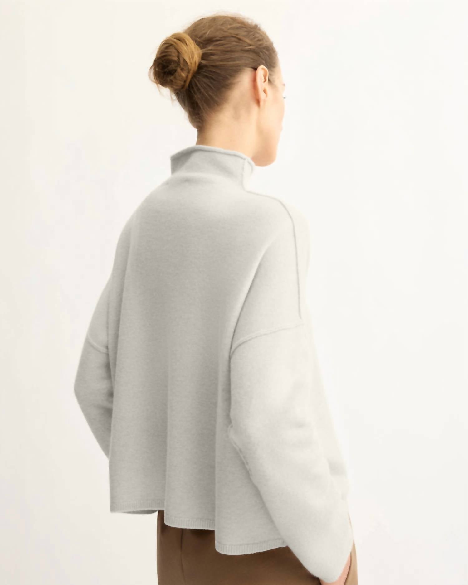 Arlo Mott Penn Roll Neck Top in grey - women's long sleeve top - alternate view