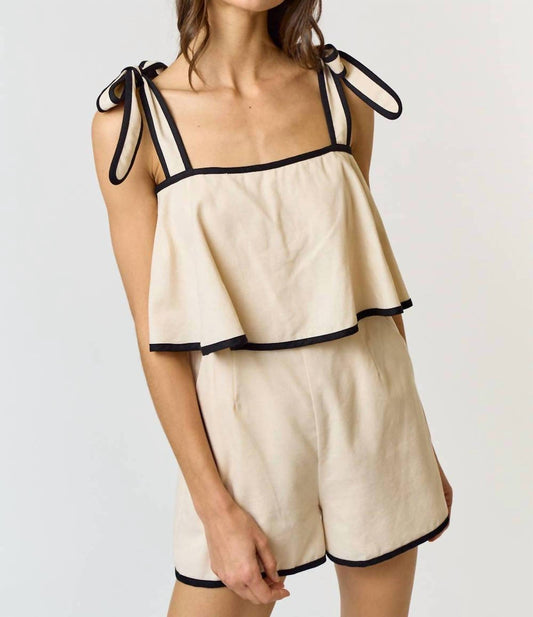 Lalavon - Contrast Trim Romper