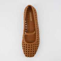 Cushionaire - Women's Weavy Squared Toe Woven Ballet Flats