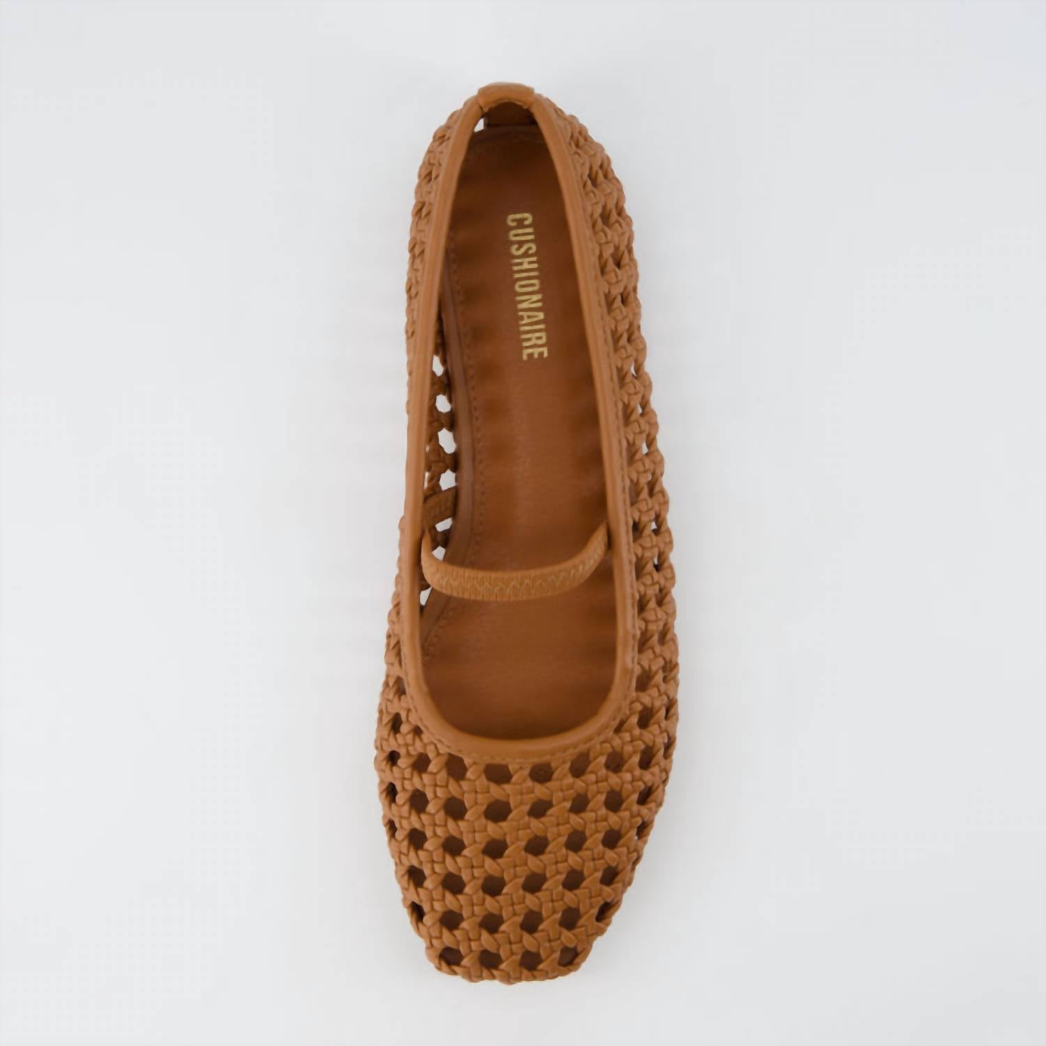 Cushionaire - Women's Weavy Squared Toe Woven Ballet Flats