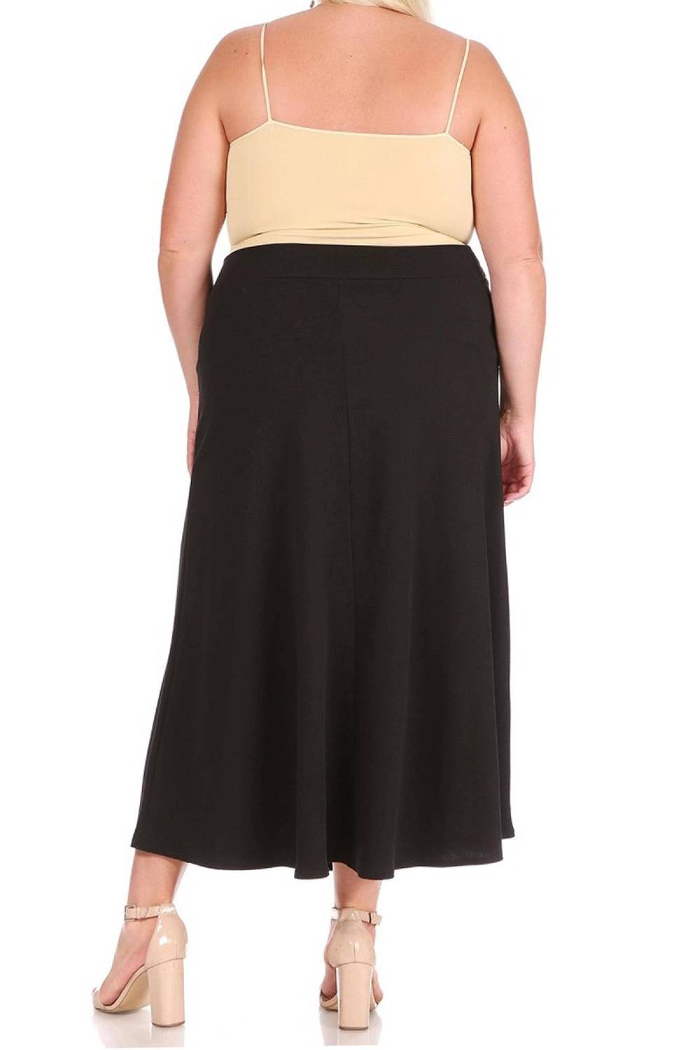 Moa Collection - Women's Flare A-line Long Skirt - Plus