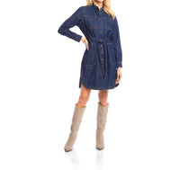 Karen Kane - Bliss Belted Denim Mini Shirtdress