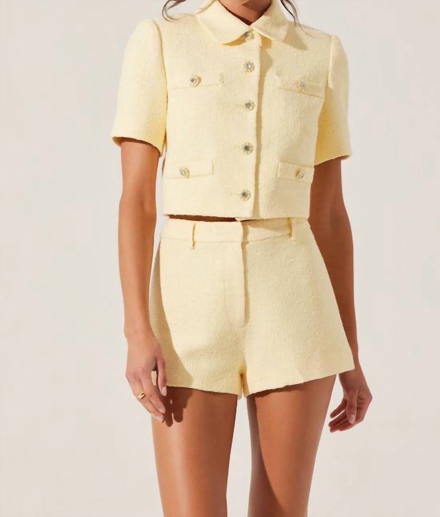 ASTR Eaton Shorts in yellow 1 - women's shorts