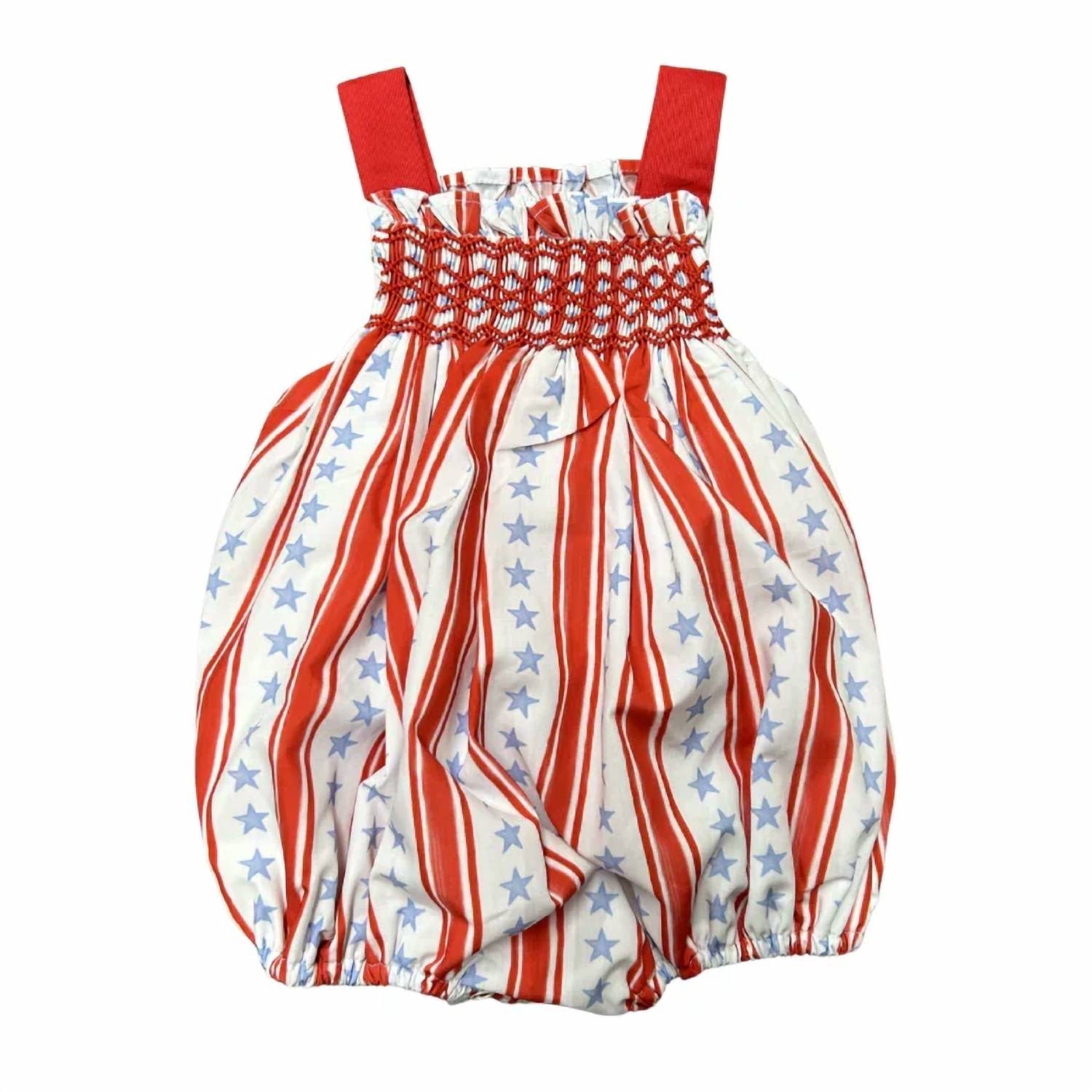 Hamner Hill - Girls Stars And Stripes Smocked Bubble