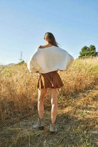 Mello Women's Micro Mini Skirt in brown - women's skirt - detail view