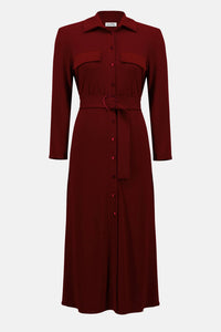 Joseph Ribkoff - Women's Moss Crepe And Satin Straight Shirt Dress