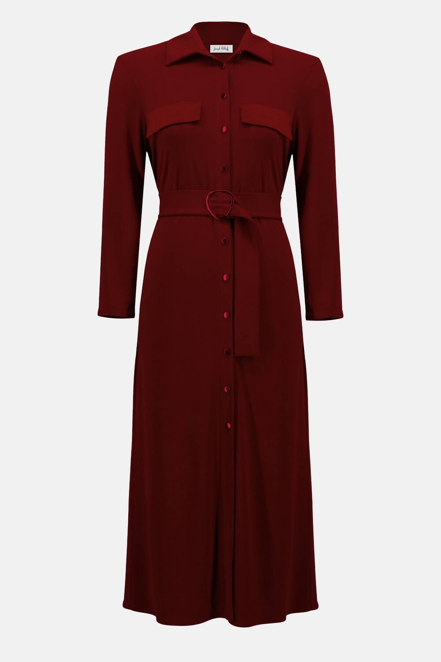 Joseph Ribkoff - Women's Moss Crepe And Satin Straight Shirt Dress