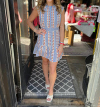 Joy Joy - Colonial Stripe Front Placket Shirt Dress