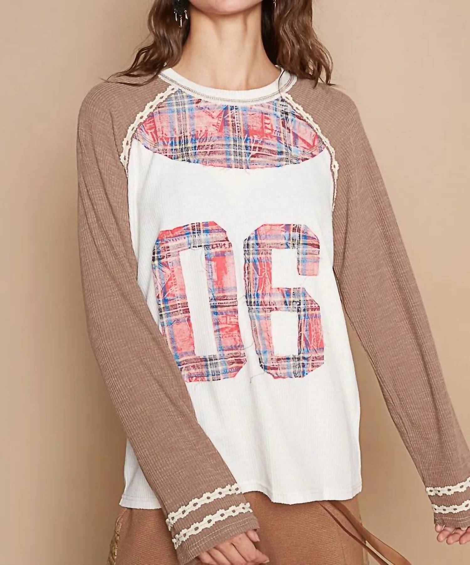 Pol - Varsity Waffle Knit Top