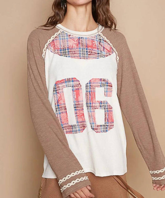 Pol - Varsity Waffle Knit Top