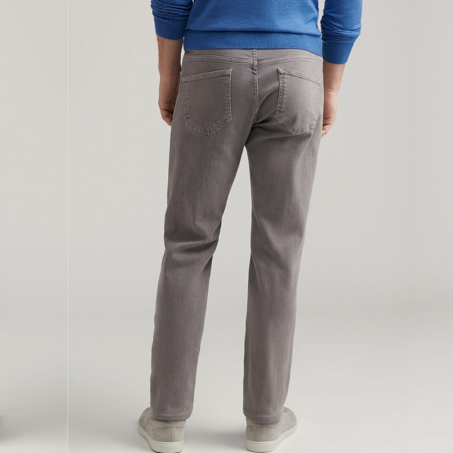 PETER MILLAR Fairfield Garment Dyed Denim Pants - 32" in oslo grey - men's pants - detail view