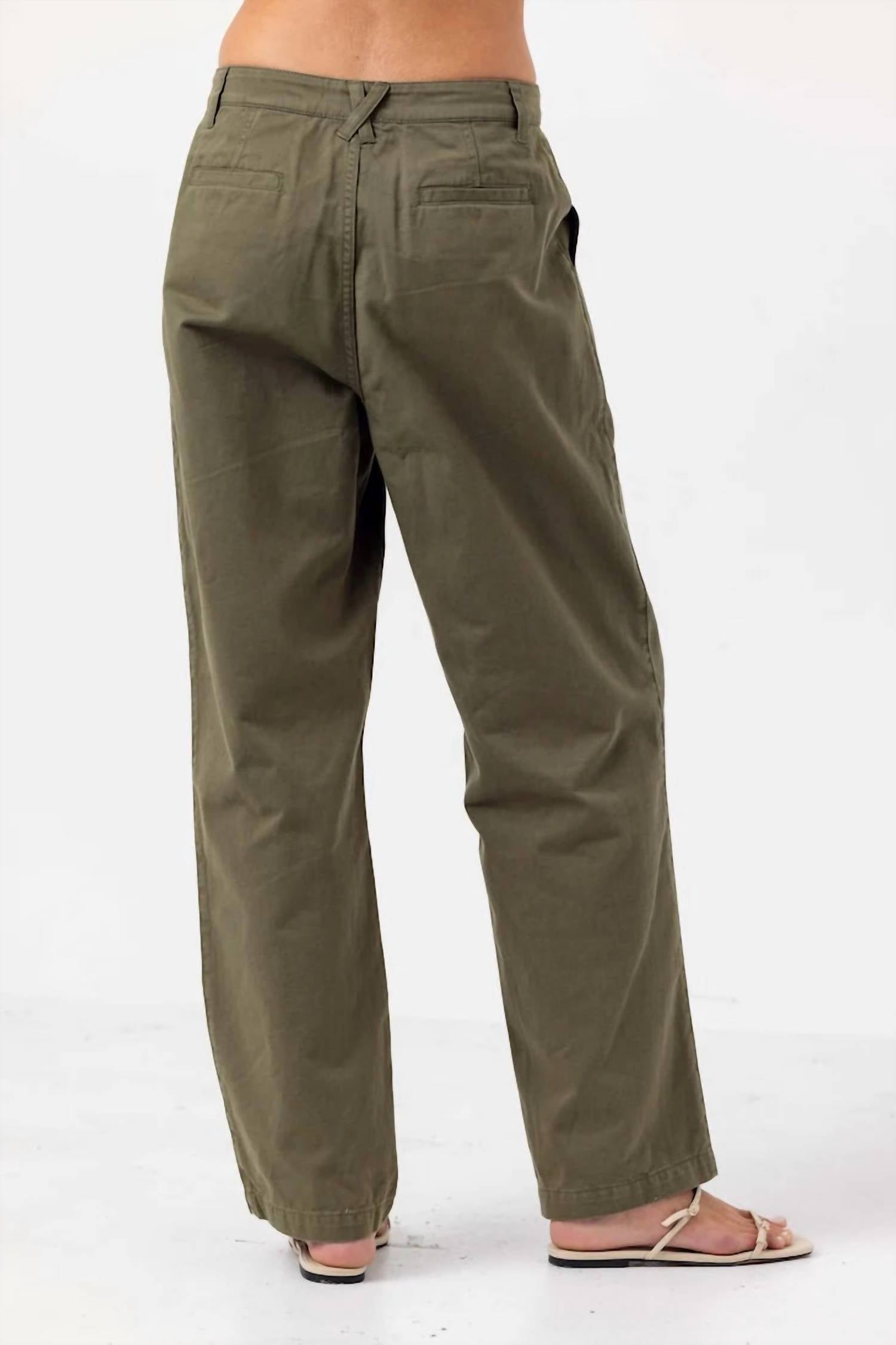 sundays Ismene Mid-rise Pants in moss green - women's pants - alternate view