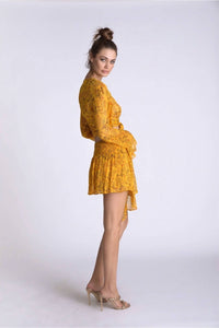 Muche & Muchette - Ibiza Lurex Chiffon Flower Print Mini Skirt