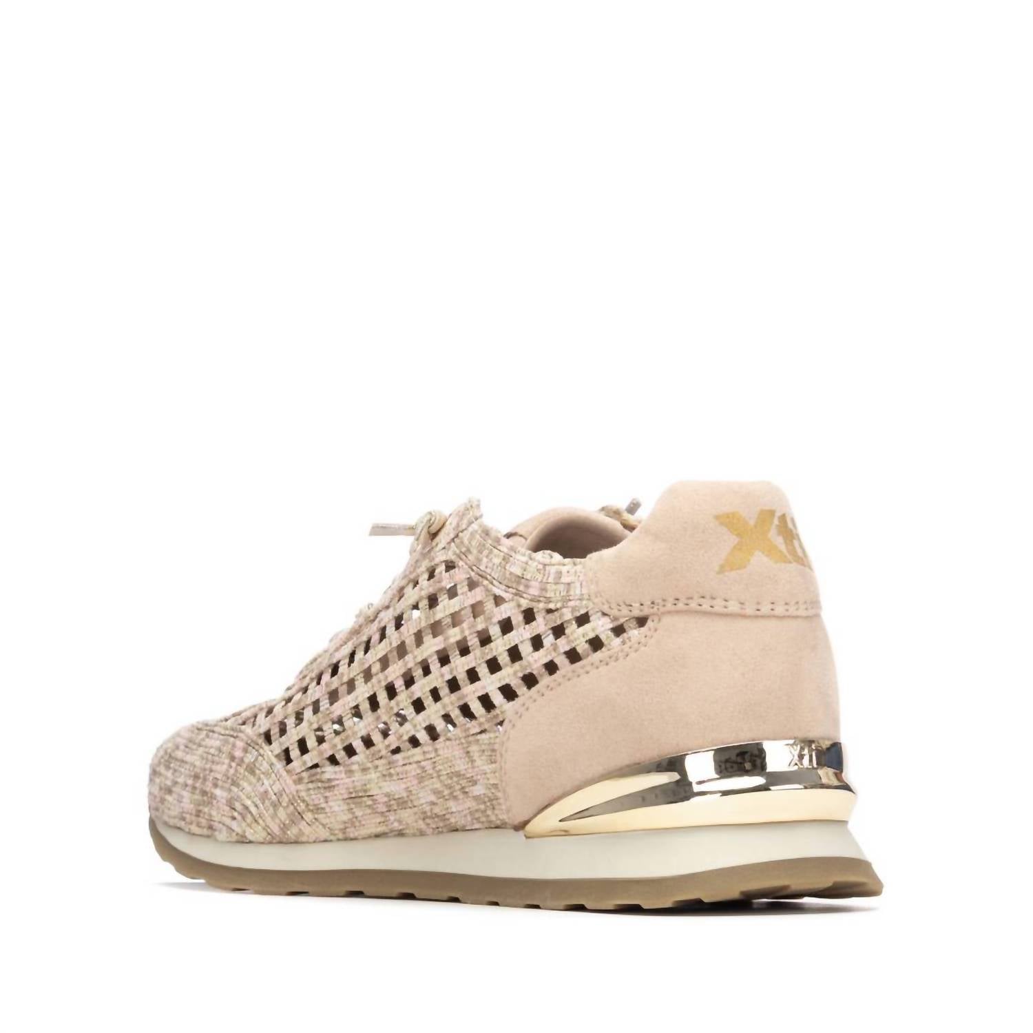 Xti Women's Textile Sneakers in beige - women's sneaker - detail view