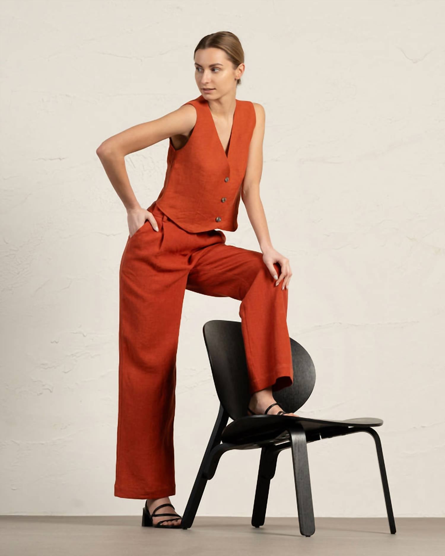 Menique - High Drape Wide Leg Pants