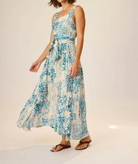 natalie martin Jasmine Maxi Dress in coral wave - women's dress - alternate view