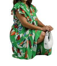 Umgee - Floral Print Collared Midi Dress