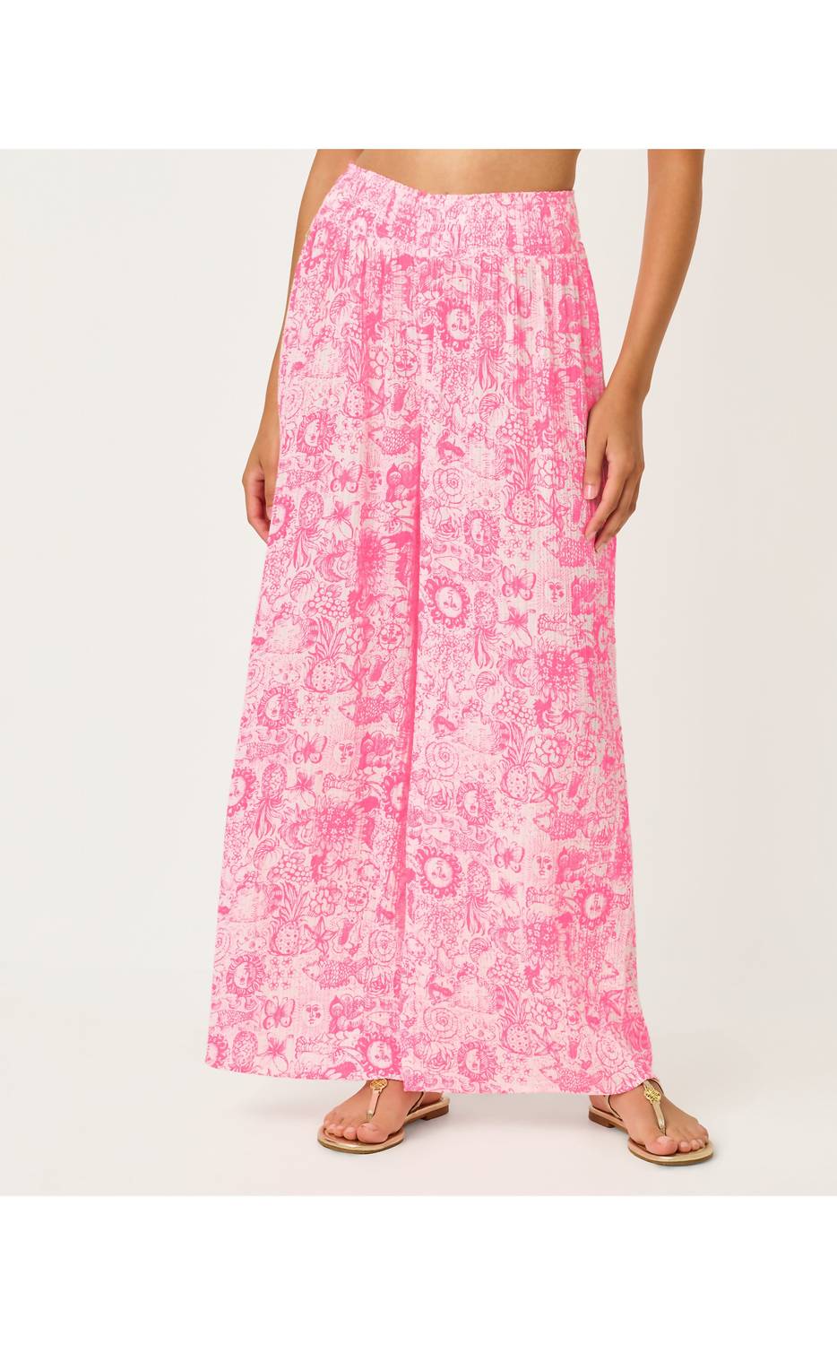 Lilly Pulitzer Enzo Coverup Pants in cherry blossom pink lil fleur de lilly - women's pants - alternate view