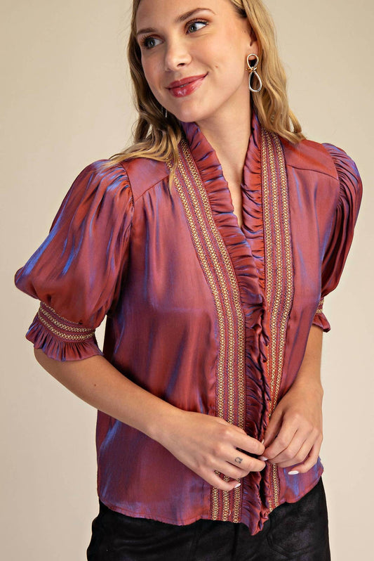Glam - Miriam V-neck Blouse