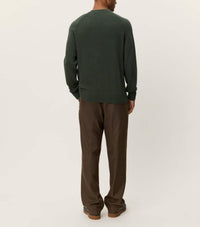 Les Deux Brad Roundneck Knit Top in duffel bag - men's long sleeve top - detail view