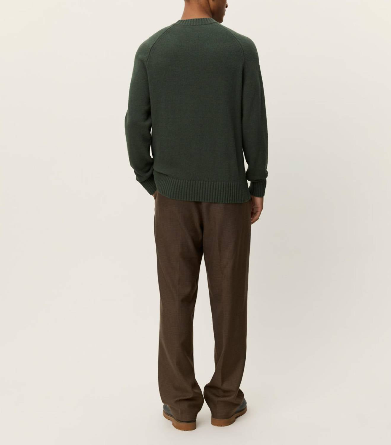 Les Deux Brad Roundneck Knit Top in duffel bag - men's long sleeve top - detail view
