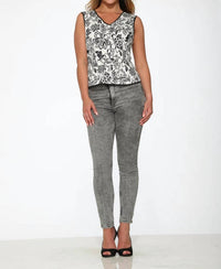 Orchid Bloom - Sleeveless Floral Top