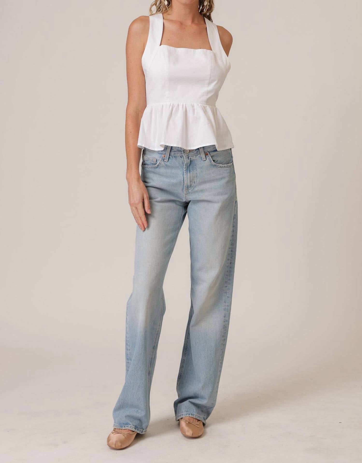 Line And Dot - Essie Peplum Top
