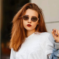 Zeoxie - Women's True Color Lenses Retro Oval Sunglasses